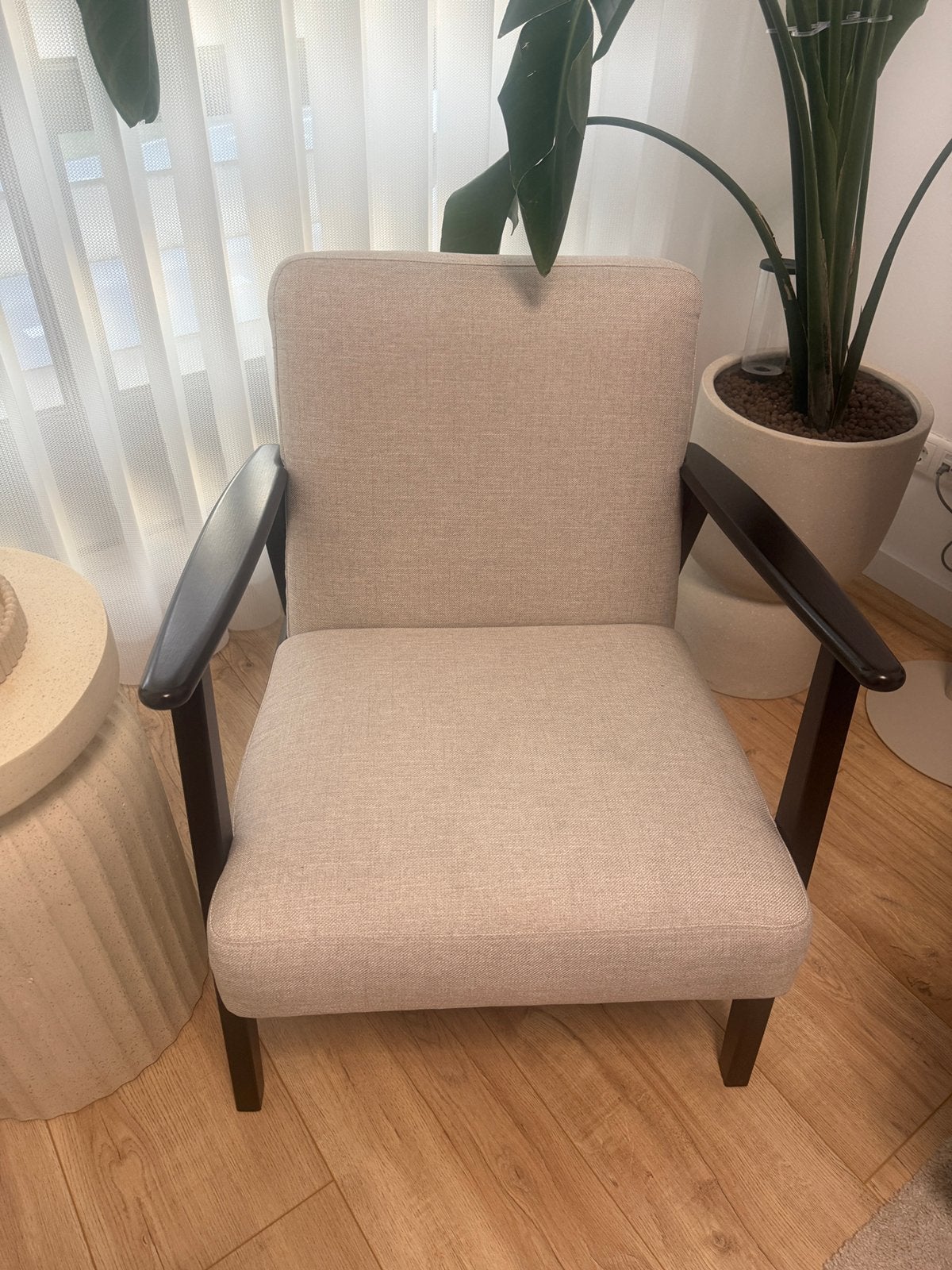 EKENÄSET Fauteuil, Kilanda lichtbeige, Huis en Inrichting, Fauteuils, Ophalen, Zo goed als nieuw, 75 tot 100 cm