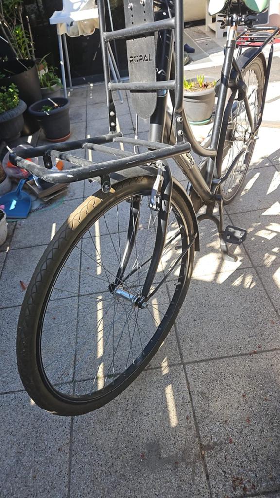 Zwarte omafiets met voordrager en achterdrager, goede staat, 56 cm of meer, Ophalen, Gebruikt, Popal