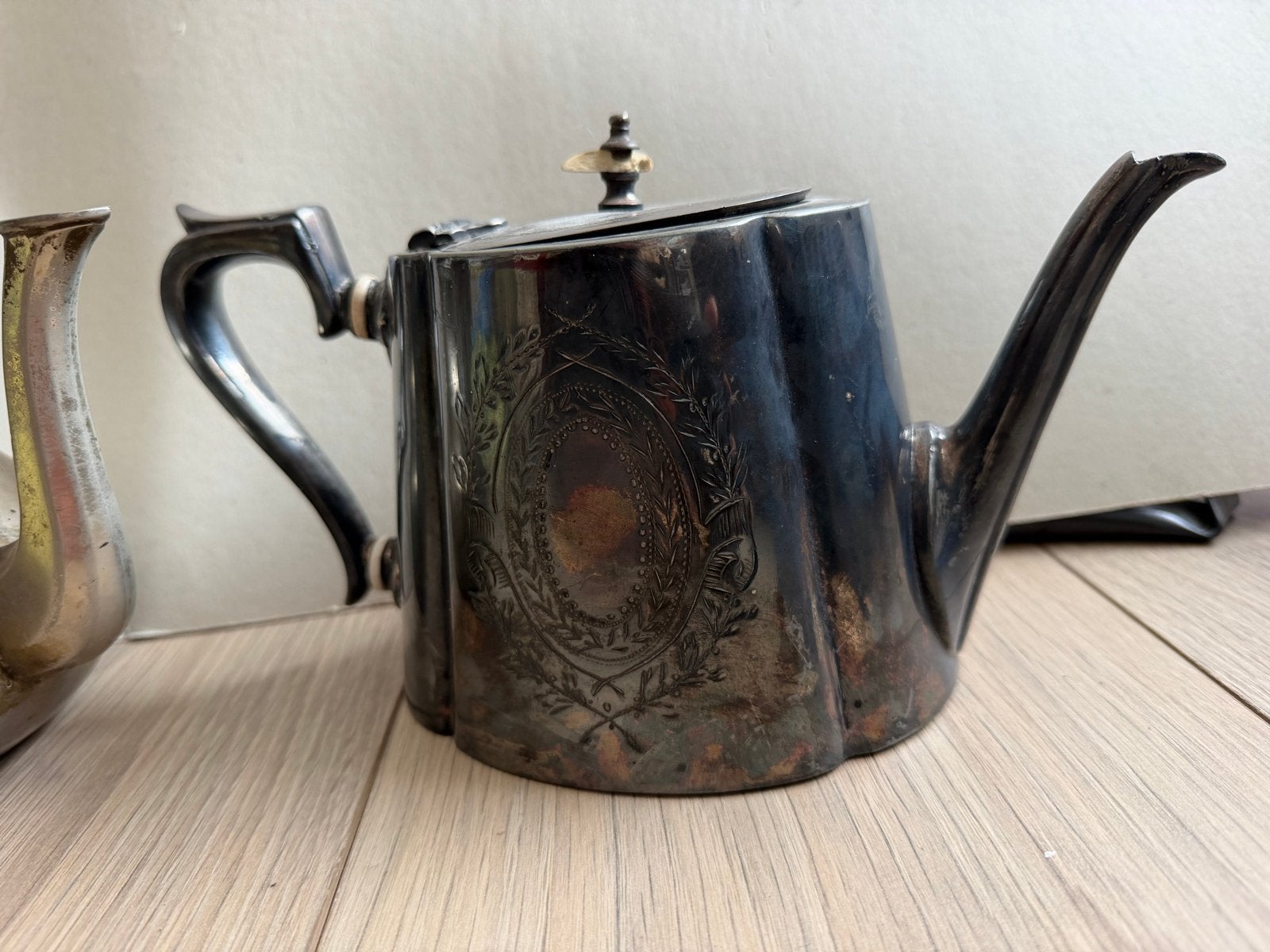 Antieke verzilverde theepot, Sheffield 1922, Antiek en Kunst, Ophalen, Zilver