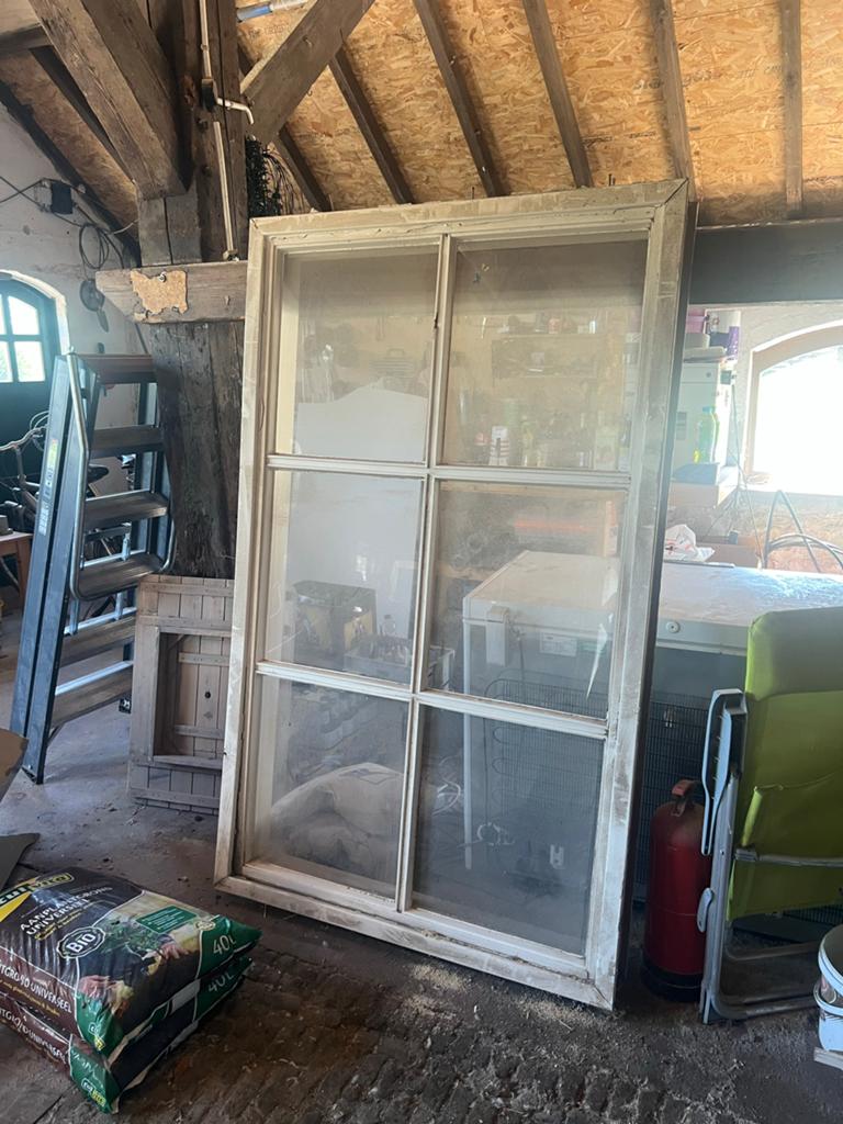 Kozijn met enkel glas, authentiek en met karakter, Doe-het-zelf en Verbouw, Kozijnen en Schuifpuien, Ophalen, Hout, 75 tot 150 cm