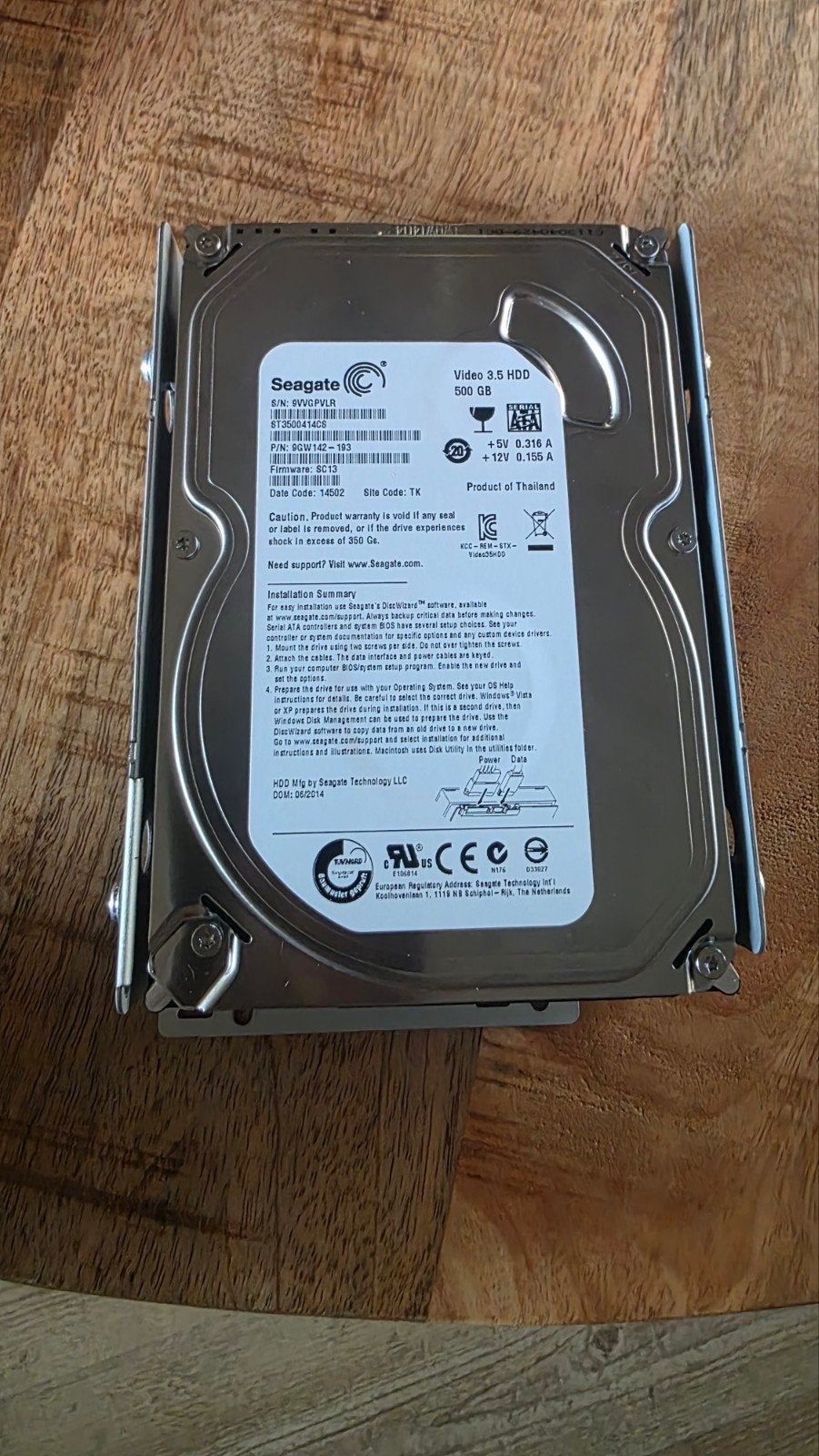Seagate Video 3.5 HDD 500GB - Interne Harde Schijf, Intern, Gebruikt, Ophalen of Verzenden, Desktop