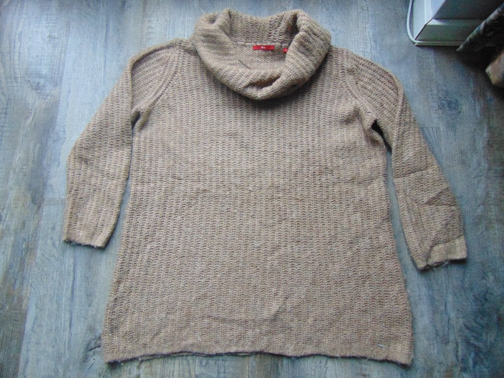S. Oliver trui bruin maat 44 col truitje grof gebreid, Bruin, Maat 42/44 (L), Ophalen of Verzenden, Zo goed als nieuw