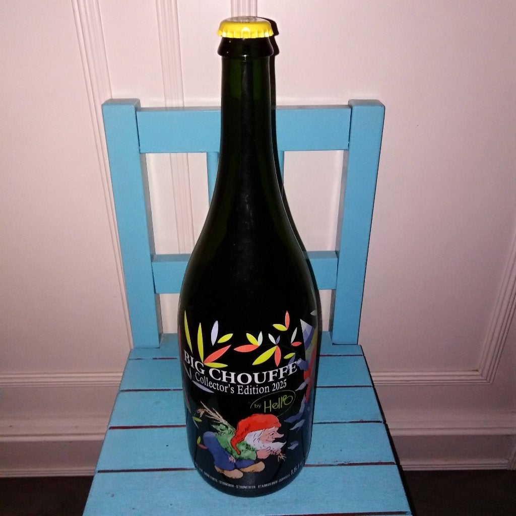 La Chouffe Big Chouffe Collector's Edition 2025 bierfles, Verzamelen, Biermerken, Ophalen, Gebruikt, Flesje(s), Overige merken