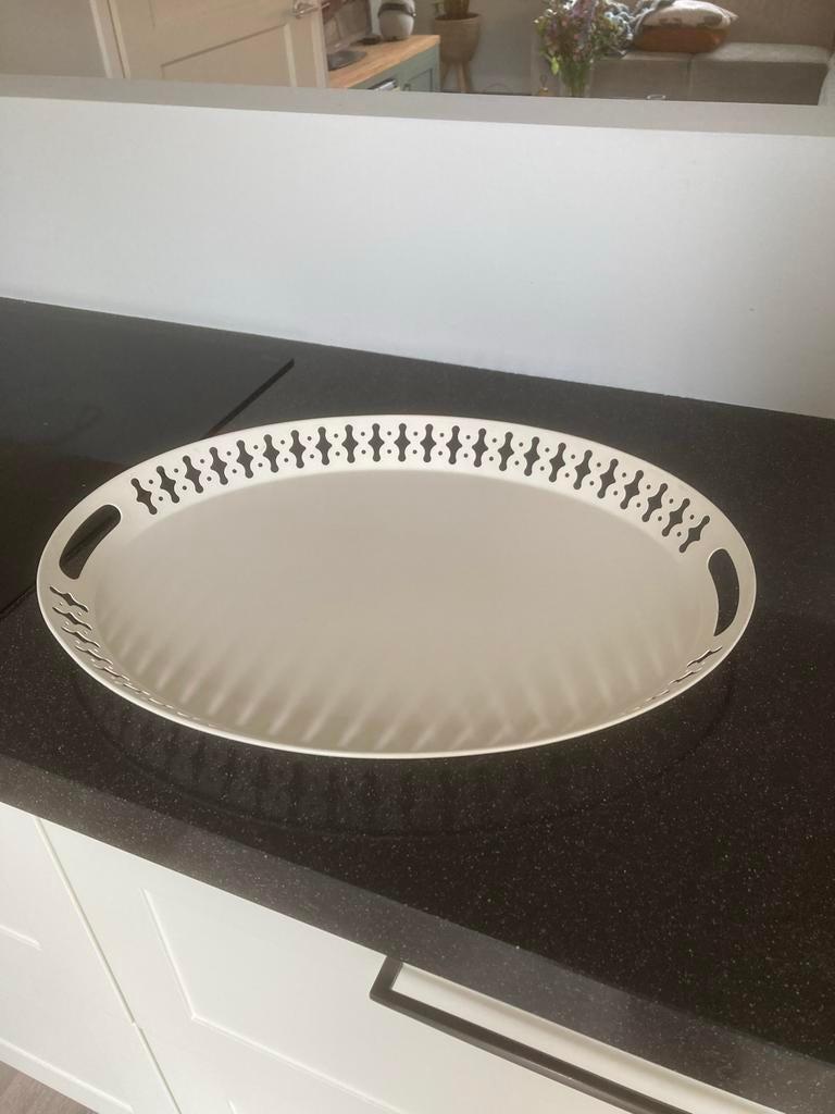 Ovaal metalen dienblad IKEA - 52x39cm, Ophalen of Verzenden, Gebruikt, Ovaal, Metaal