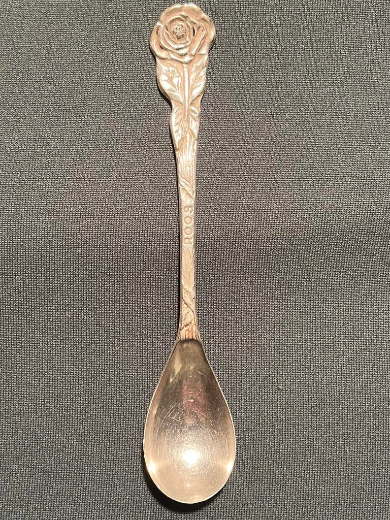 Vintage Roos lepeltje, Antiek en Kunst, Antiek | Bestek, Ophalen of Verzenden
