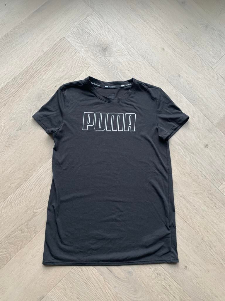 Zwart meisjes Puma sport/ gym shirt mt 164, Ophalen of Verzenden, Zo goed als nieuw, Meisje, Sport- of Zwemkleding