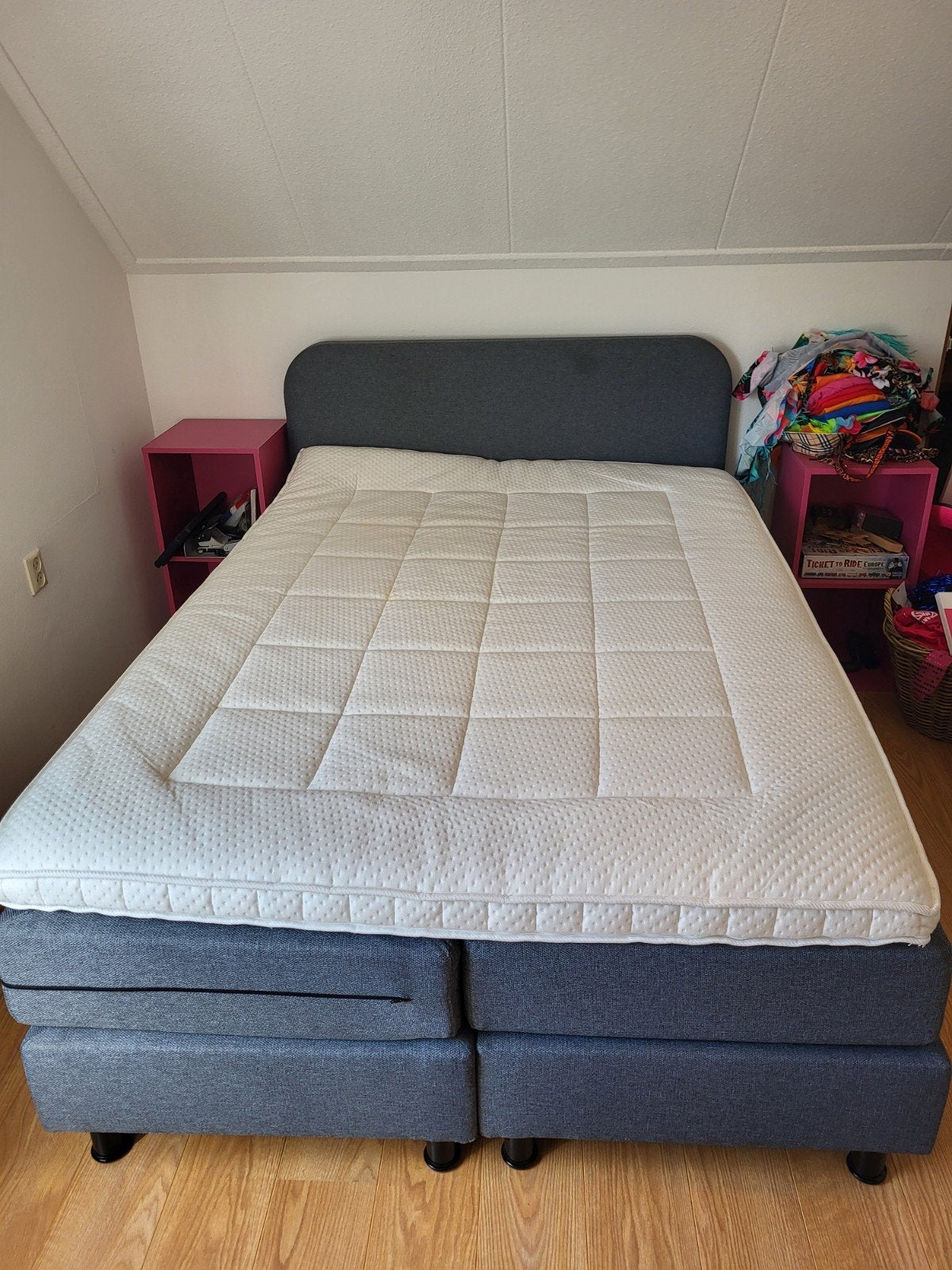 Goossens Boxspring, Huis en Inrichting, Ophalen, 140 cm, Zo goed als nieuw, Twijfelaar