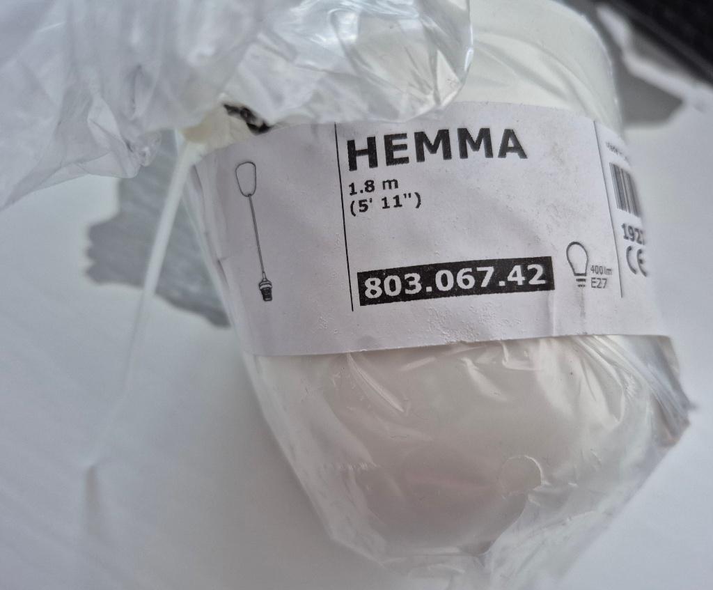 IKEA hanglamp wit 1.8m - HEMMA, Ophalen of Verzenden, Nieuw, Kunststof, 75 cm of meer