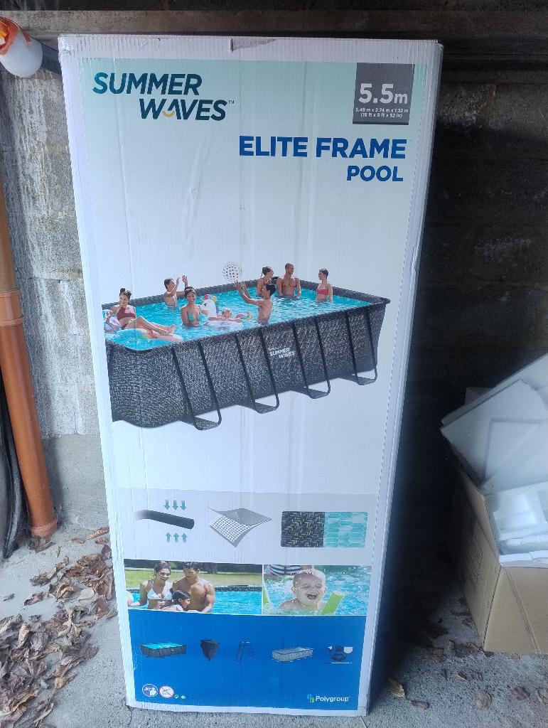 Elite Frame Pool (5,5m) incl. zwembadfilter, Tuin en Terras, Zwembaden, 200 tot 300 cm, Nieuw, Rechthoekig, Ophalen