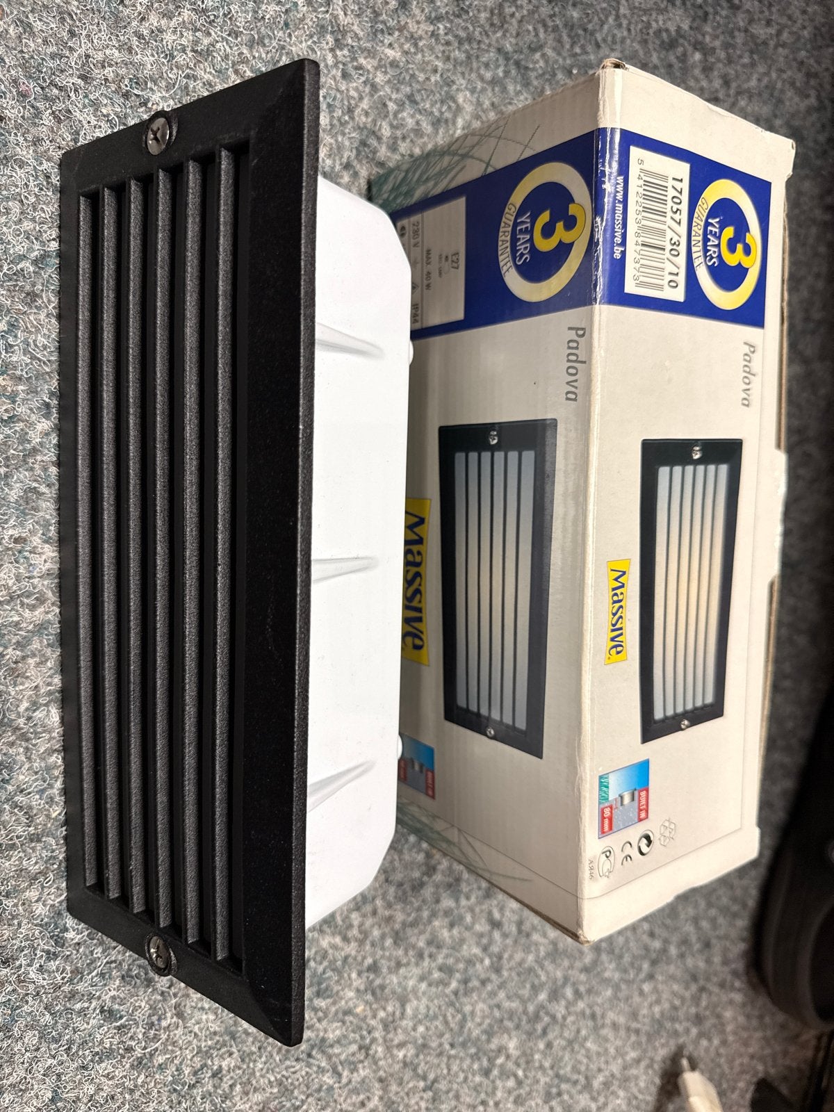 Massive Padova Buitenlamp - Zwart, Inbouw, IP44, Minder dan 50 watt, Wandlamp, Ophalen of Verzenden, Netvoeding