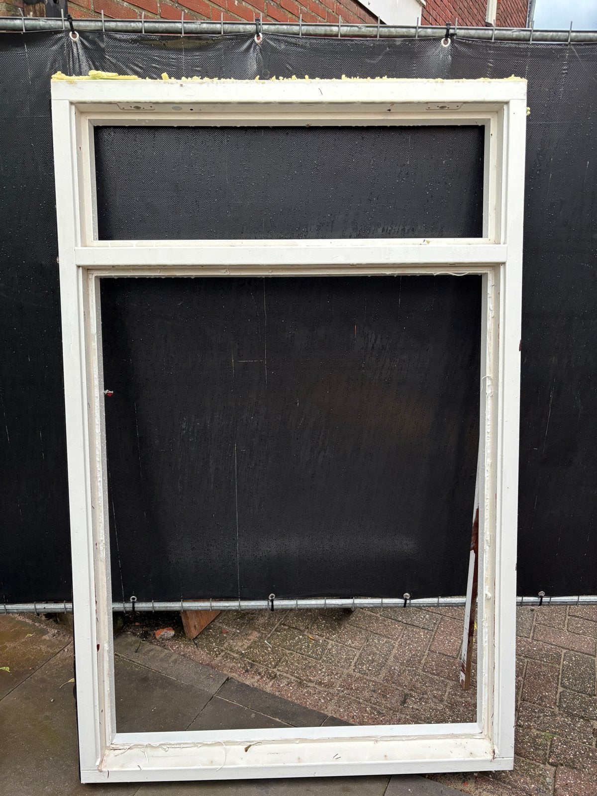 Wit kozijn met bovenlicht uit 2021 ca. 181 cm hoog, Doe-het-zelf en Verbouw, Glas en Ramen, Ophalen, Gevelraam of Ruit, Gebruikt