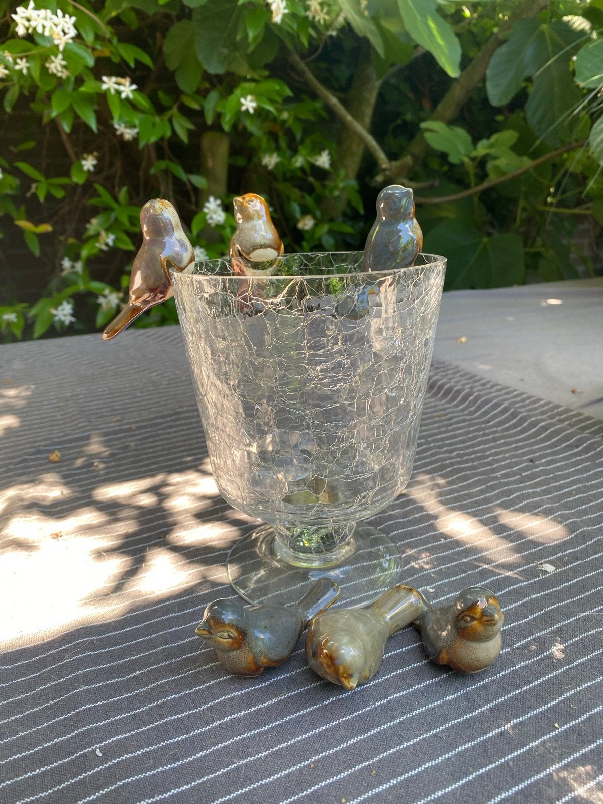 Decoratieve vogeltjes voor huis en tuin, Gebruikt, Overige stijlen, Ophalen of Verzenden, Grijs