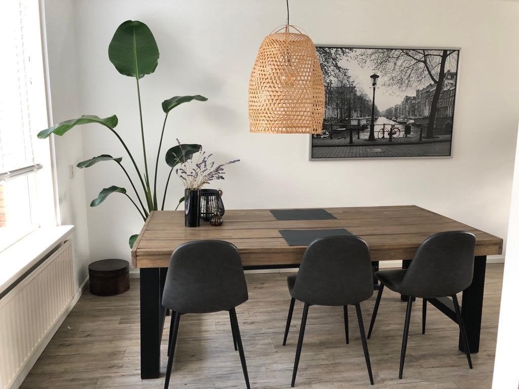 Grote bamboe hanglamp Tara, Huis en Inrichting, Ophalen, Zo goed als nieuw, Natuurlijk materiaal, E27 (groot)