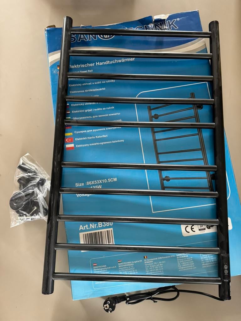 Elektrische handdoekradiator Soho mat zwart, Ophalen, Nieuw, Overige typen