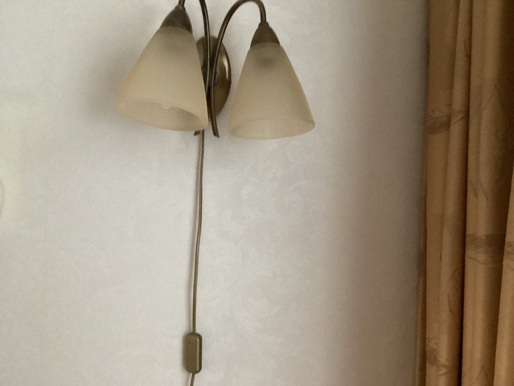 Prachtige wandlamp, Ophalen, Met schakelaar, Beige, Glas