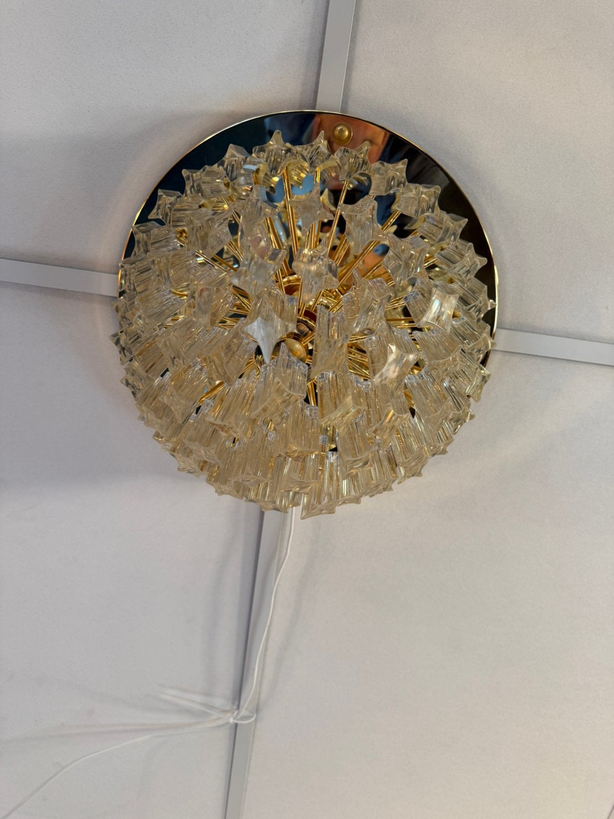 Vintage Murano glazen plafonnière, Novaresi Italië ‘80, Ophalen of Verzenden, Zo goed als nieuw, Glas, Nvt