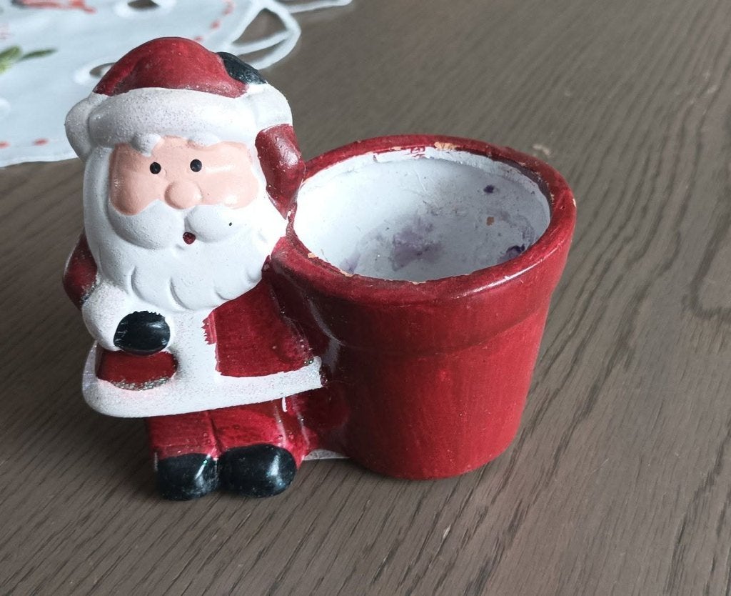 kleine kerstman met potje, Ophalen of Verzenden, Gebruikt