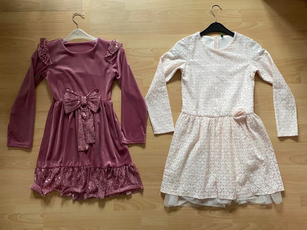Twee mooie jurken voor feest, verjaardag in maat 140-146, Ophalen of Verzenden, Zo goed als nieuw, Meisje, Jurk of Rok
