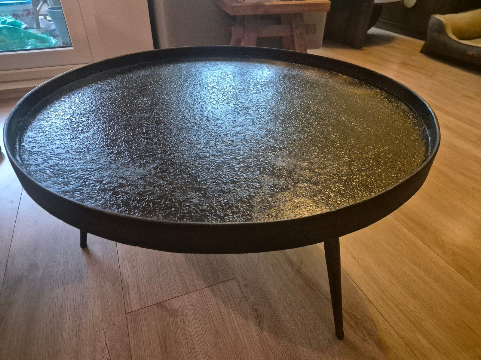Zwarte Salontafel Loods 5, Ophalen, 50 tot 100 cm, Rond, 50 tot 100 cm