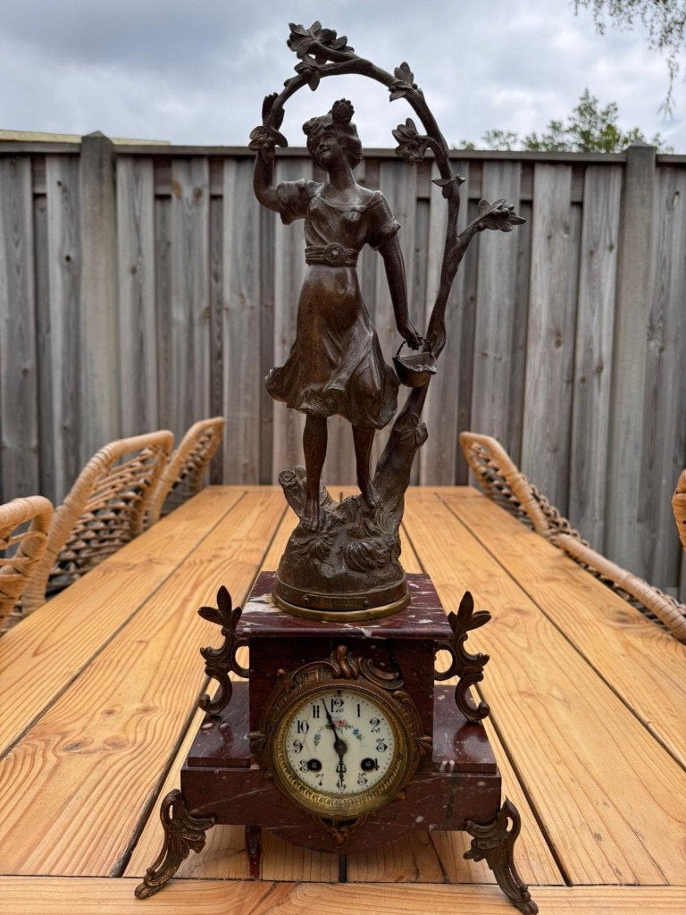 Antieke Franse Art Nouveau pendule, Ophalen of Verzenden