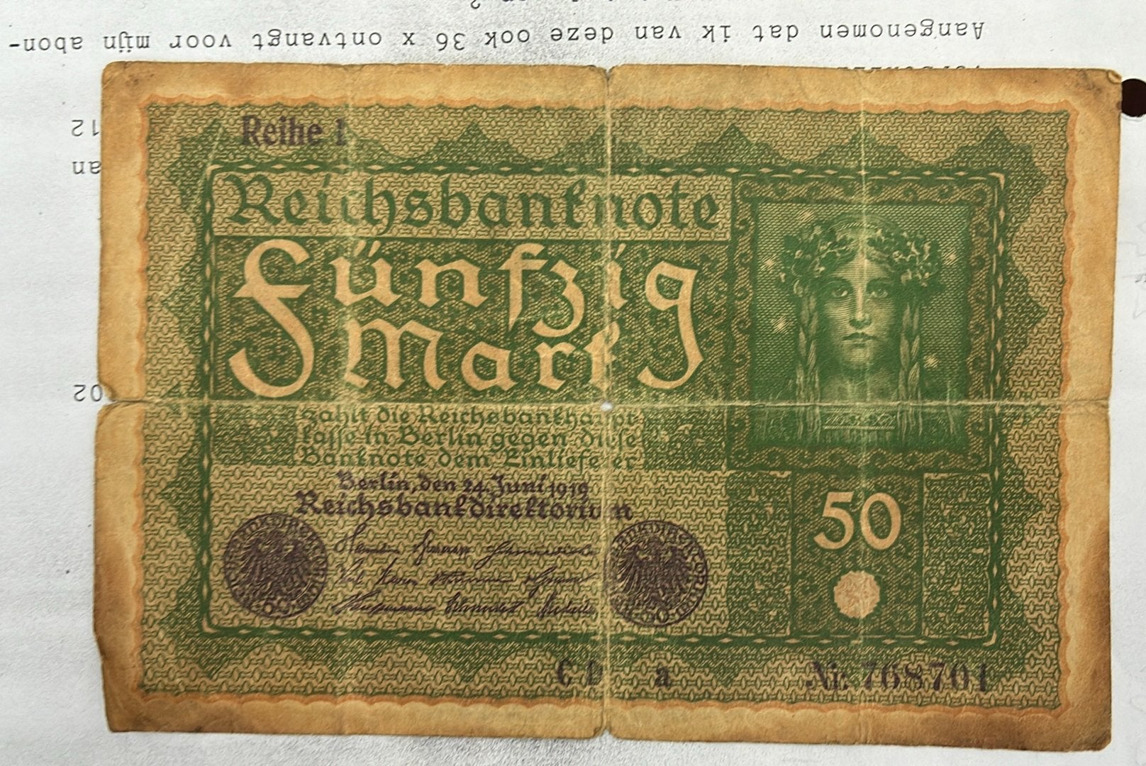 Duitsland 50 mark 1919, Postzegels en Munten, Bankbiljetten | Europa | Niet-Eurobiljetten, Ophalen of Verzenden, Duitsland
