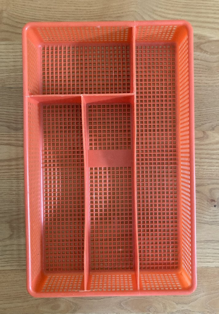 Bestekbak kunststof kleur rood 34x21 cm vintage, Ophalen of Verzenden, Nieuw, Kunststof