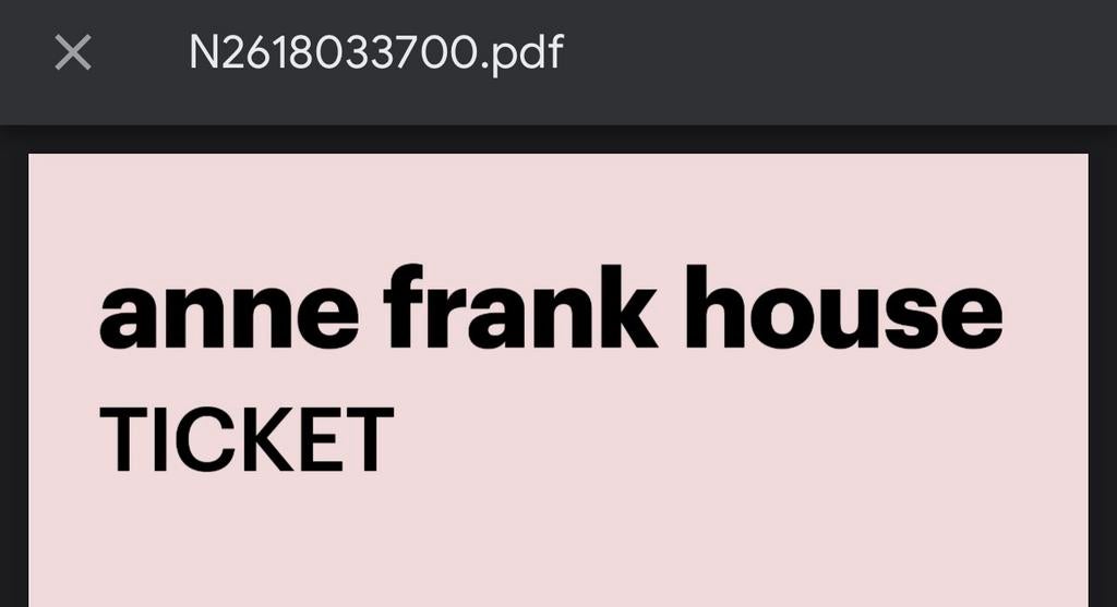 Anna Frank museum, Tickets en Kaartjes, Twee personen, Ticket of Toegangskaart