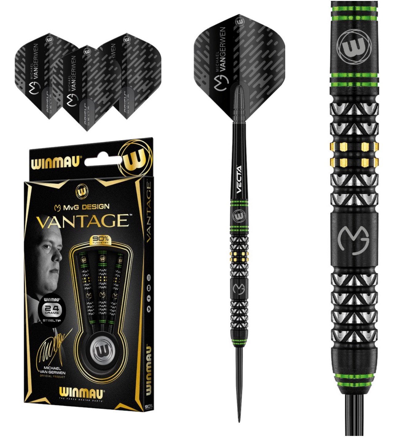 Winmau Michael van Gerwen Vantage 90% - Dartpijlen 22 gram, Ophalen of Verzenden, Nieuw, Pijlen