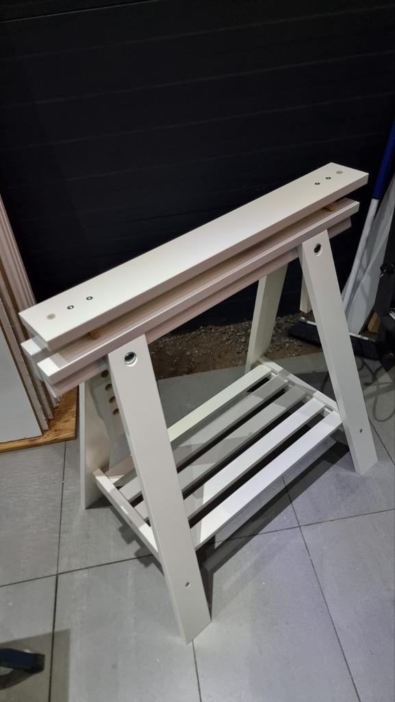 MITTBACK

Trestle, white solid wood, 58x70/93 cm, Ophalen, Eenpersoons, Minder dan 160 cm, 90 cm