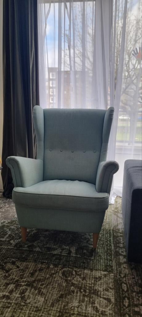 Mooie bankje fauteuil mintgroen, Ophalen, 75 tot 100 cm, 50 tot 75 cm