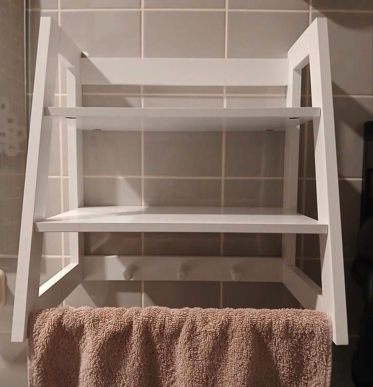 Badkamerwandrek wit - handdoekrek badkamerrek wandrek, Ophalen, Minder dan 50 cm, Overige typen, Zo goed als nieuw