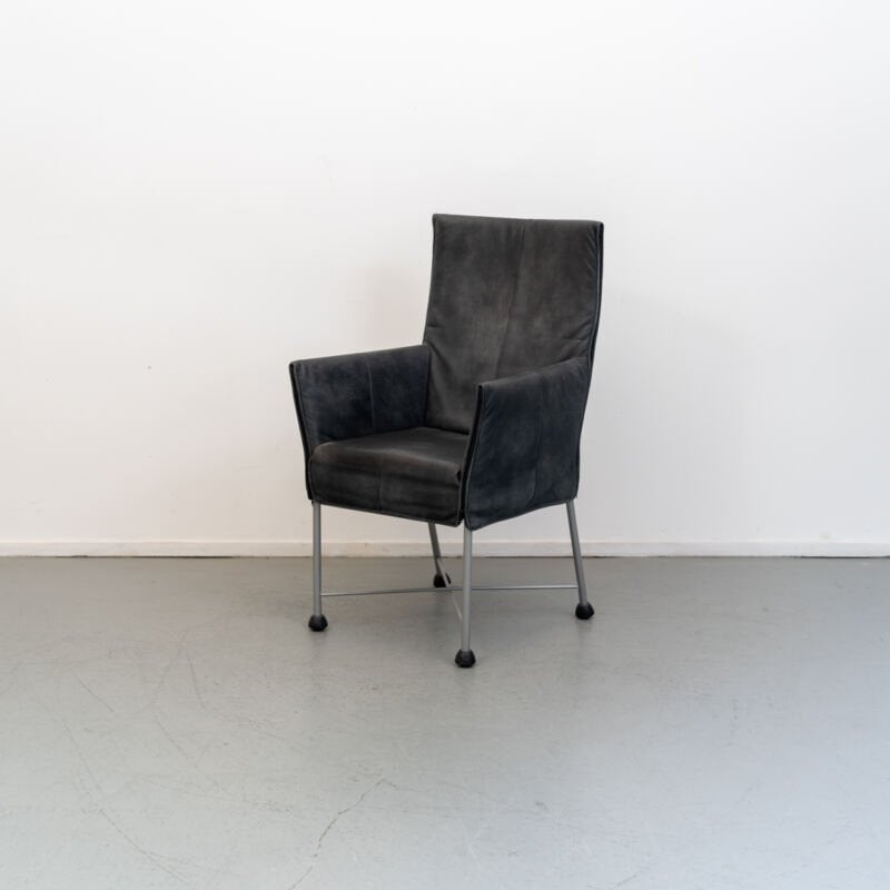 Montis Chaplin eetkamerstoelen Antraciet leder, Niet ingevuld, Zo goed als nieuw, Niet ingevuld, Niet ingevuld