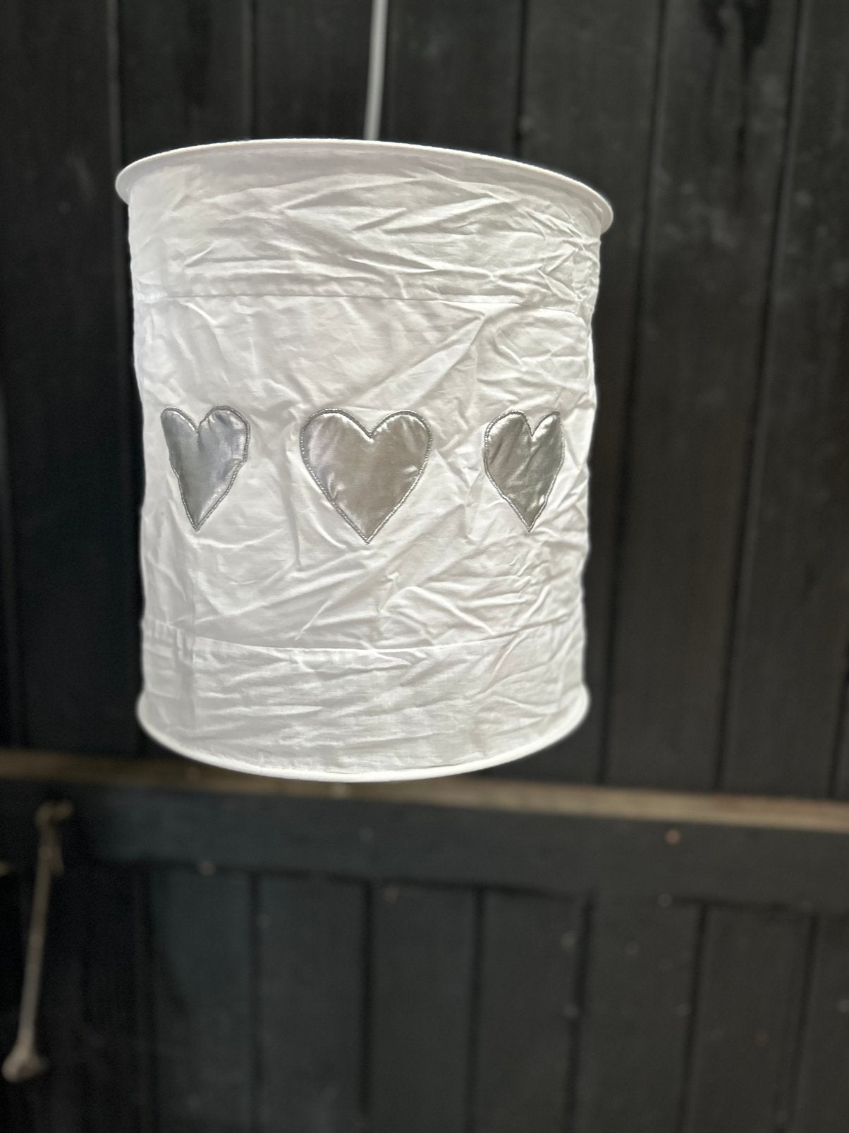 Hanglamp Hartjes Taftan wit, Verzenden, Zo goed als nieuw, Wit, Rond