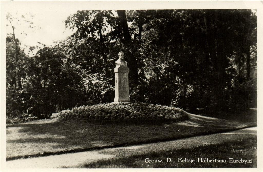 Grouw, Dr. Eeltsje Halbertsma Earebyld - ongelopen, Ophalen of Verzenden, 1940 tot 1960, Ongelopen, Friesland