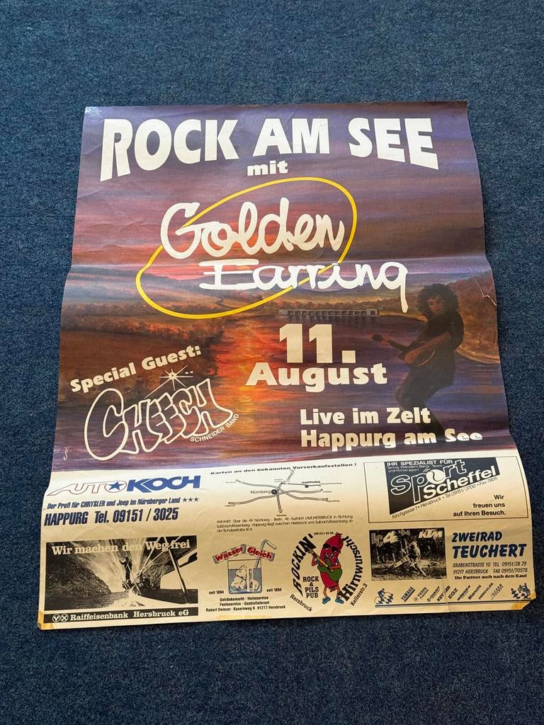 Vintage Golden Earring 'Rock am See' Concert Poster, Ophalen of Verzenden, A1 t/m A3, Muziek, Rechthoekig Staand