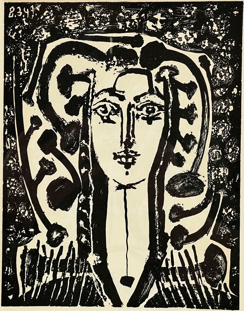 1089. Litho, Pablo Picasso - "Womenshead - Modern Style", Ophalen, Abstract, Lithografie