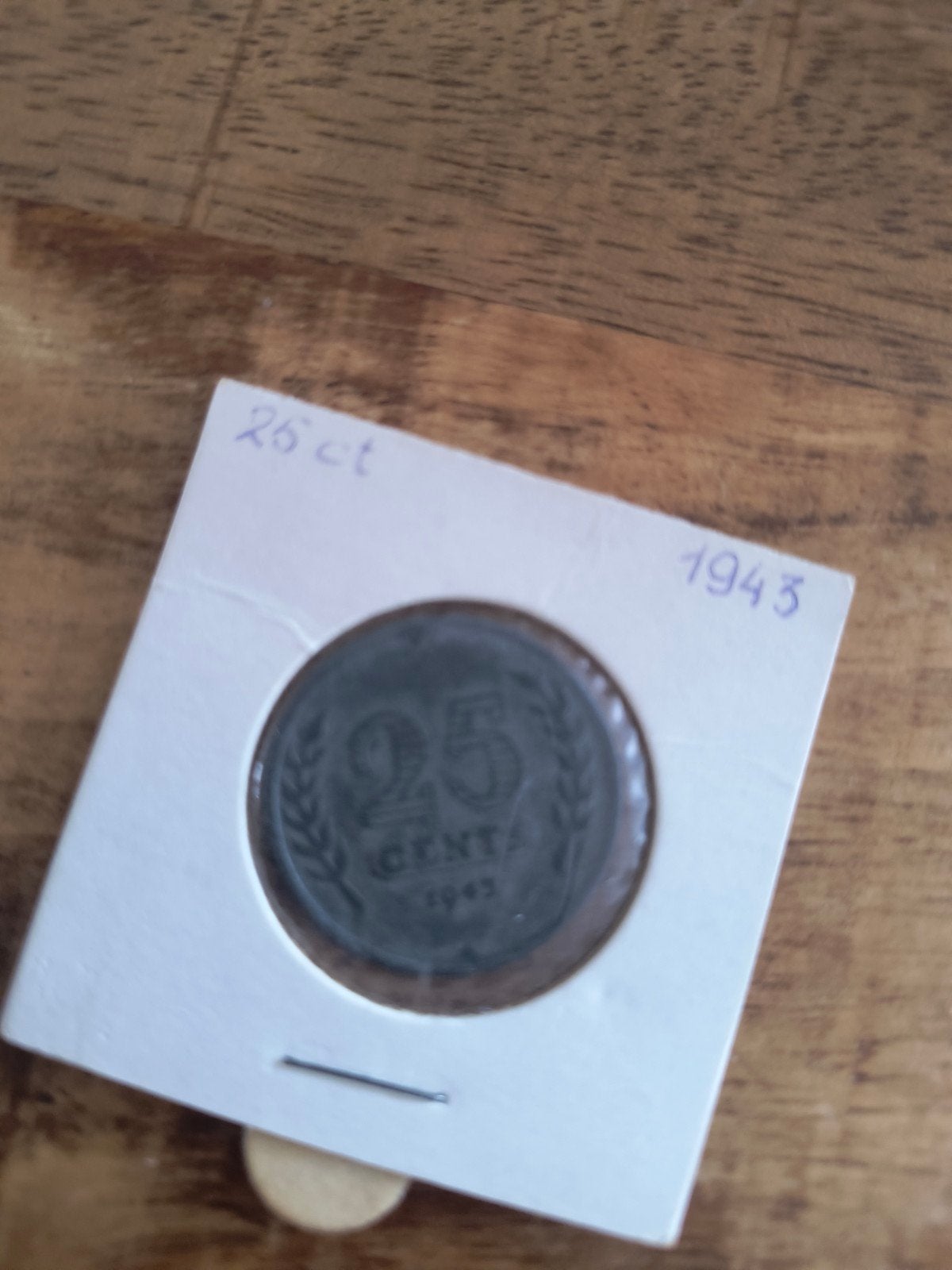 25 cent 1943 zink, Ophalen of Verzenden, Koningin Wilhelmina, 25 cent