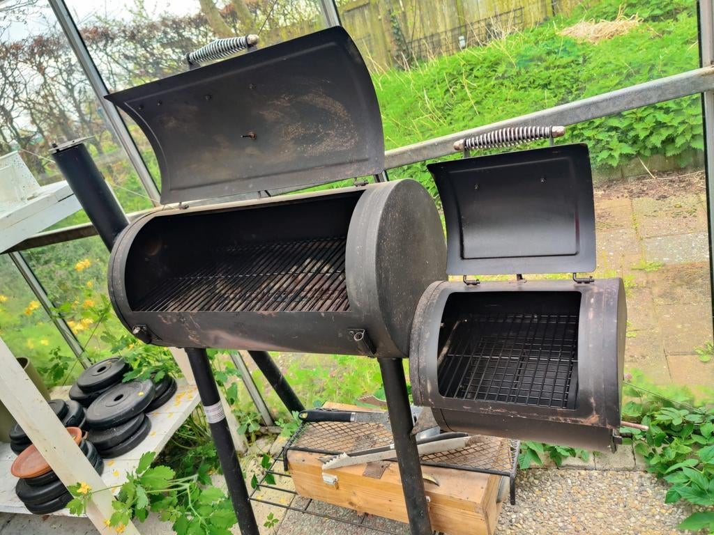 El Fuego smoker barrel grill BBQ, Tuin en Terras, Houtskoolbarbecues, Ophalen, Gebruikt
