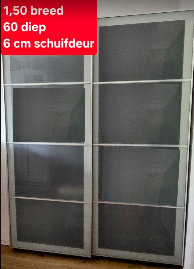 IKEA Pax kast met glazen schuif deuren - GRATIS, Ophalen, Gebruikt, 100 tot 150 cm, 200 cm of meer