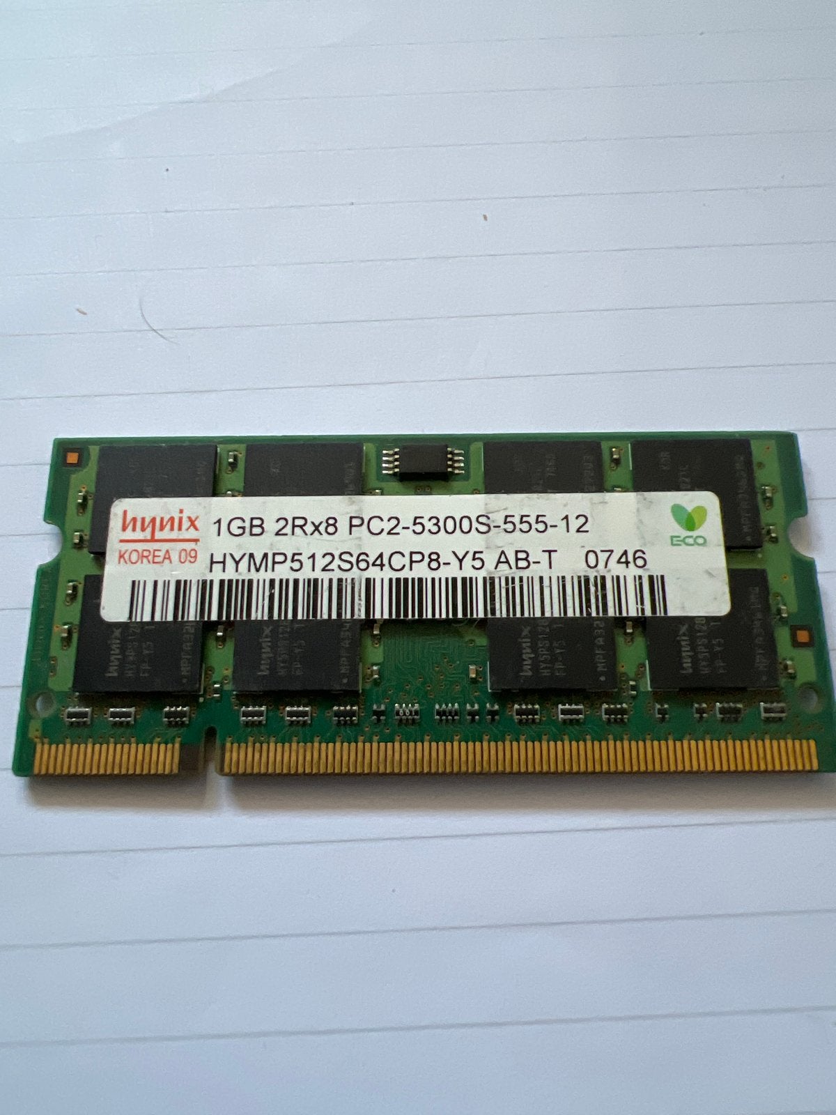 Hynix 1GB DDR2 RAM PC2-5300S Laptop Geheugen, Ophalen of Verzenden, DDR2, Laptop, Gebruikt