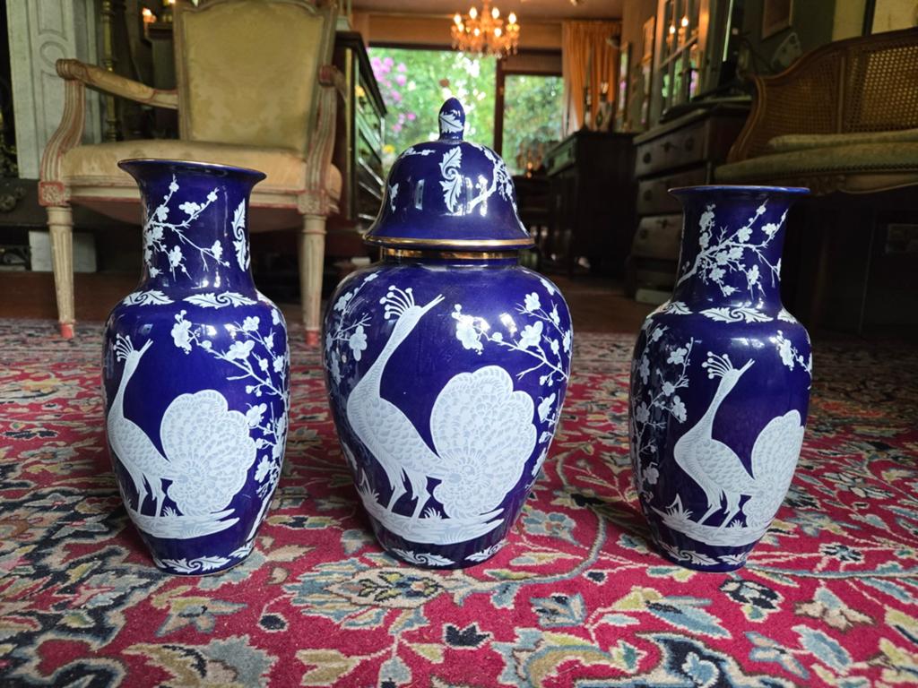 Chinees kaststel vazen en pot blauw, Ophalen