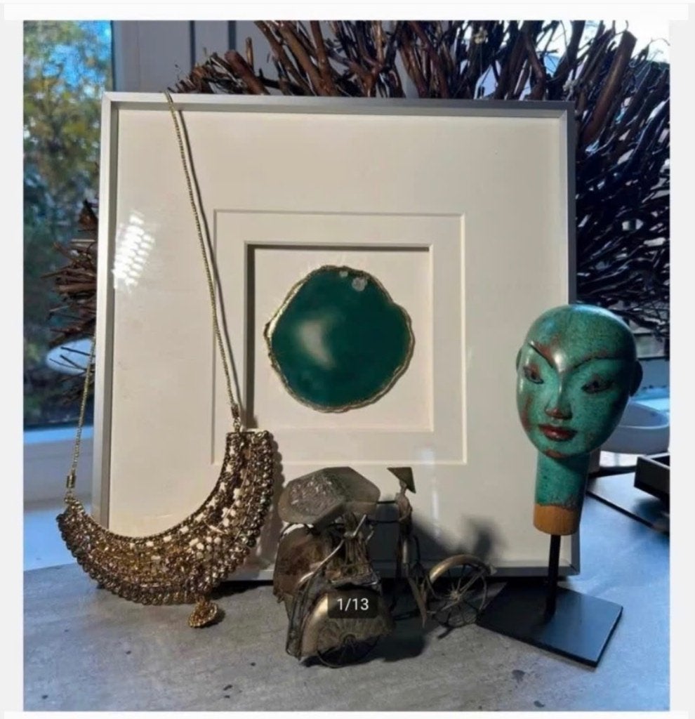 4 x Indonesische Items: Lijst Agaat, Fiets, Hoofd, Ketting, Ophalen of Verzenden