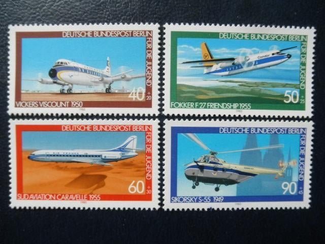 Postzegels vliegtuigen Berljn 1980 - cw. € 5,00 postfris., Ophalen of Verzenden, Postfris, Vliegtuigen