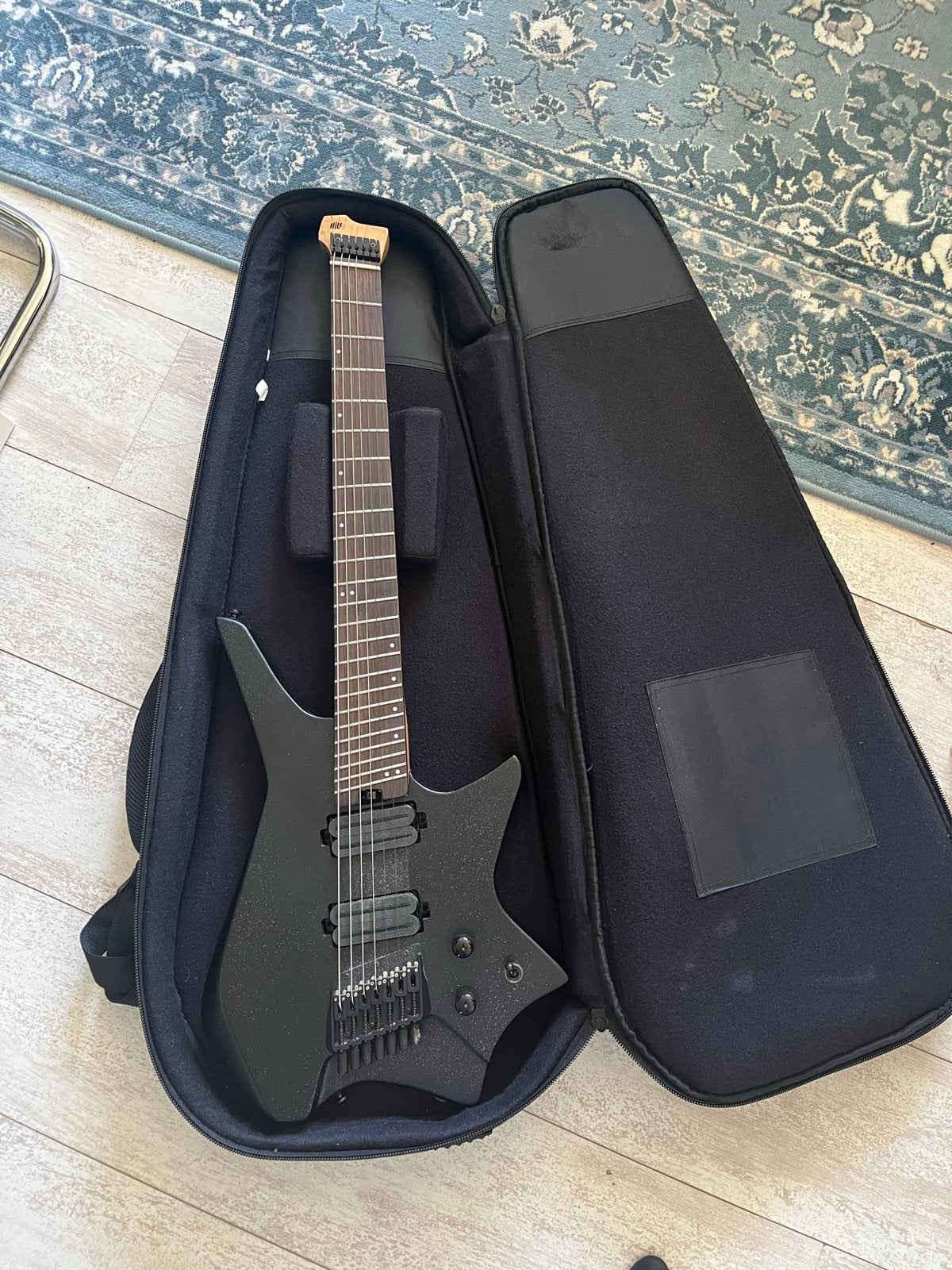 HILS headless 7-snarige gitaar met glitter afwerking, Ophalen of Verzenden, Zo goed als nieuw, Solid body, Overige merken