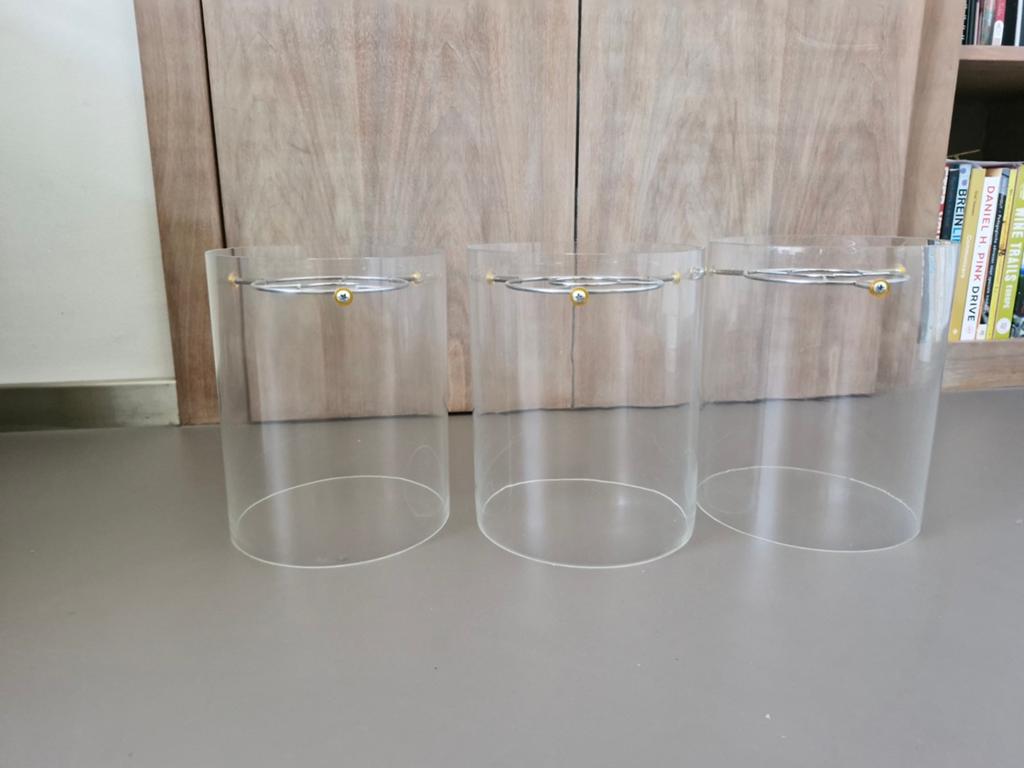 Glazen hanglampen, Huis en Inrichting, Lampen | Hanglampen, Ophalen, Minder dan 50 cm