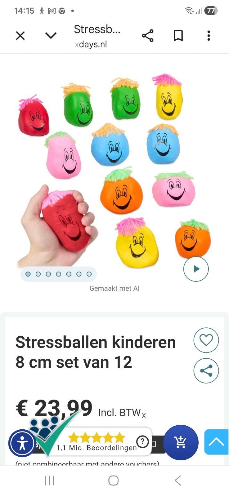 stressballen kinderen, Ophalen of Verzenden