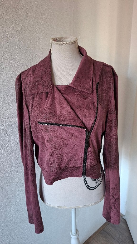 19V69 ITALIA Chiodo Giacca Donna, kleur Modena Rosewood L, Ophalen, Overige kleuren, Maat 42/44 (L), Nieuw