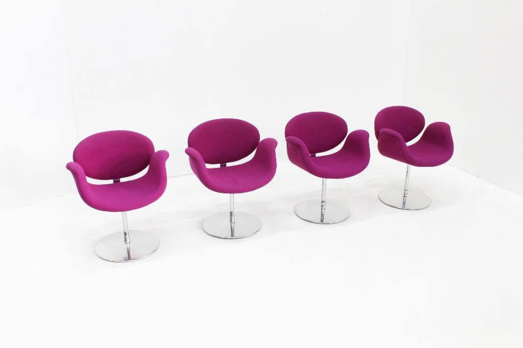 Set van 4 Artifort Little Tulip  stoelen Pierre Paulin, Overige kleuren, Design, Ophalen of Verzenden, Zo goed als nieuw