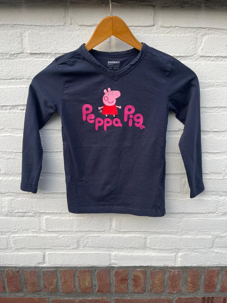 Peppa Pig longsleeve blauw – Zeeman basics maat 110/116, Ophalen of Verzenden, Zo goed als nieuw