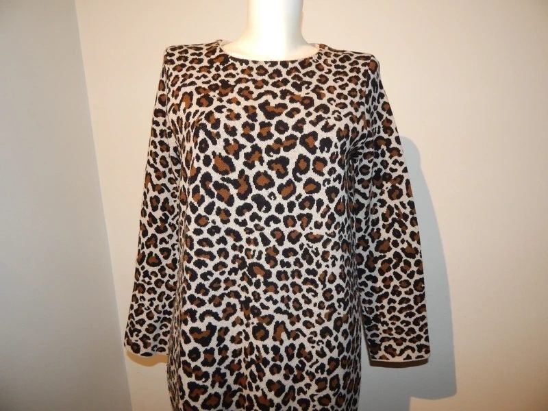 Max Mara weekend prachtige wollen jurk jaguar print 40, Maat 38/40 (M), Bruin, Verzenden, Zo goed als nieuw
